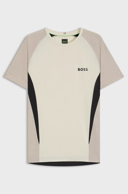 SLIM-FIT T-SHIRT IN MESH JERSEY WITH CONTRAST INSERTS