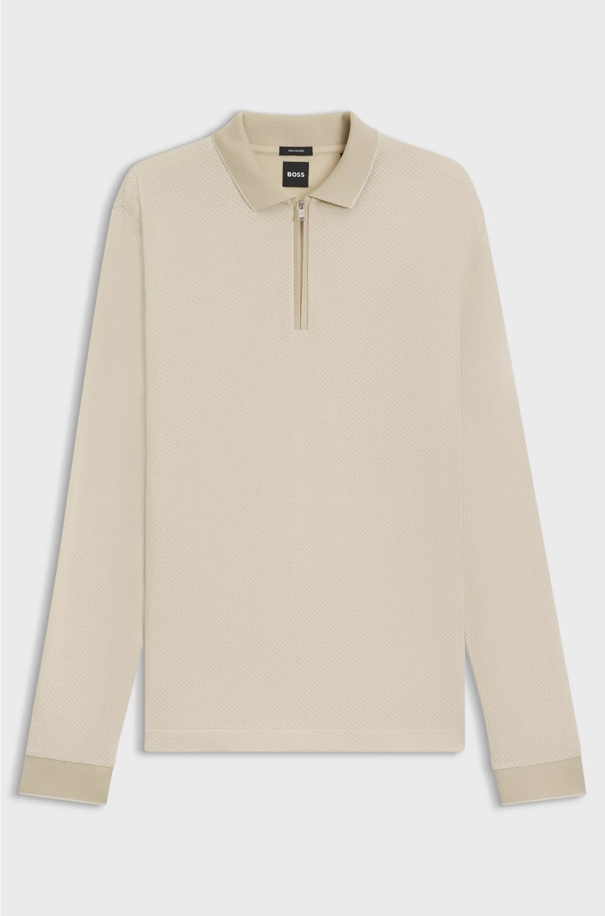 MERCERISED-COTTON POLO SHIRT WITH TWO-TONE STRUCTURE