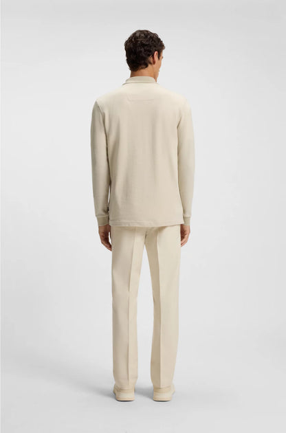 MERCERISED-COTTON POLO SHIRT WITH TWO-TONE STRUCTURE