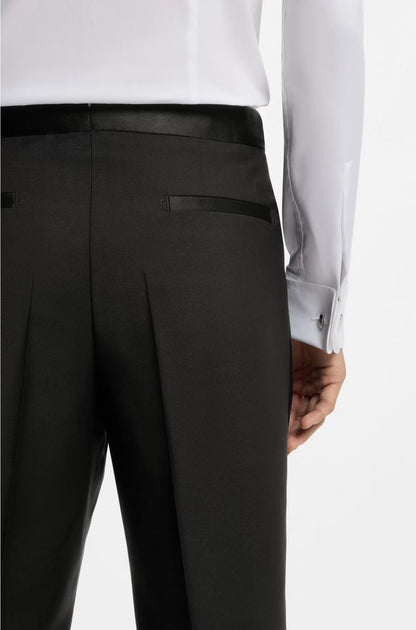 WOOL-BLEND TROUSERS WITH SILK TRIMS