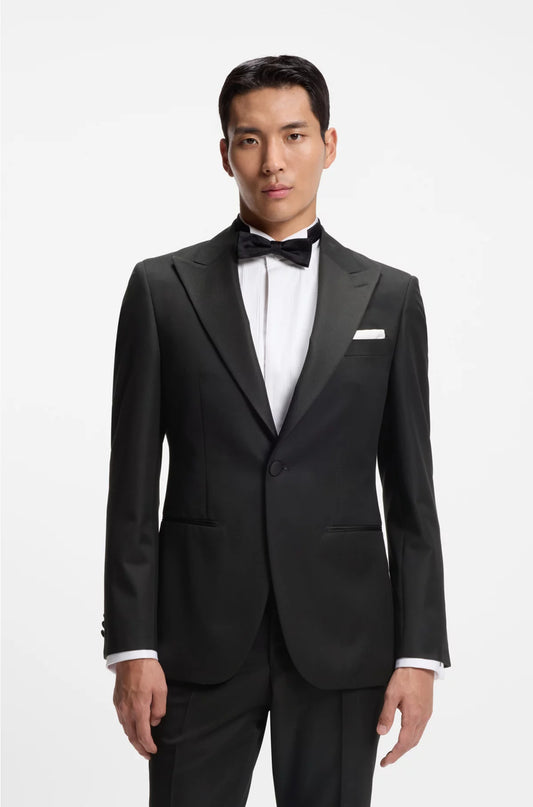 TWO-PIECE SLIM-FIT TUXEDO SUIT BLENDED WITH SILK