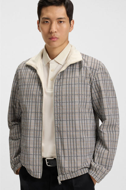 WATER-REPELLENT REVERSIBLE JACKET WITH CHECK PATTERN