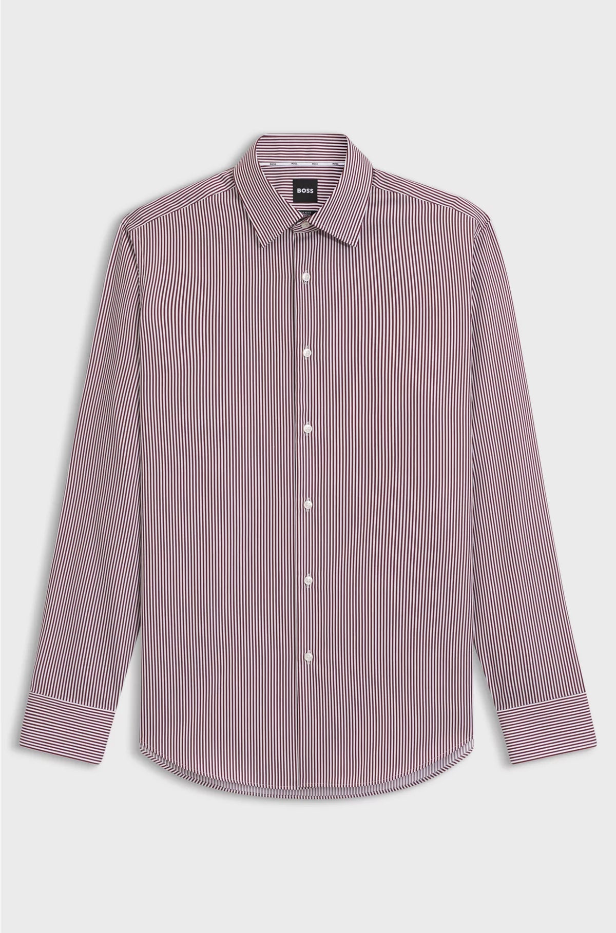 REGULAR-FIT SHIRT IN EASY-IRON STRIPED COTTON SATIN