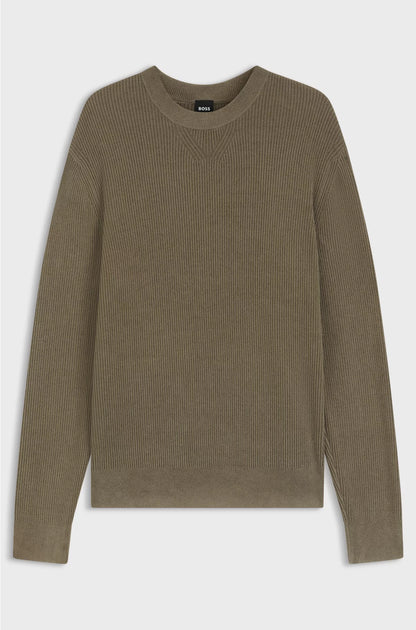 REGULAR-FIT SWEATER WITH CORDUROY RIB