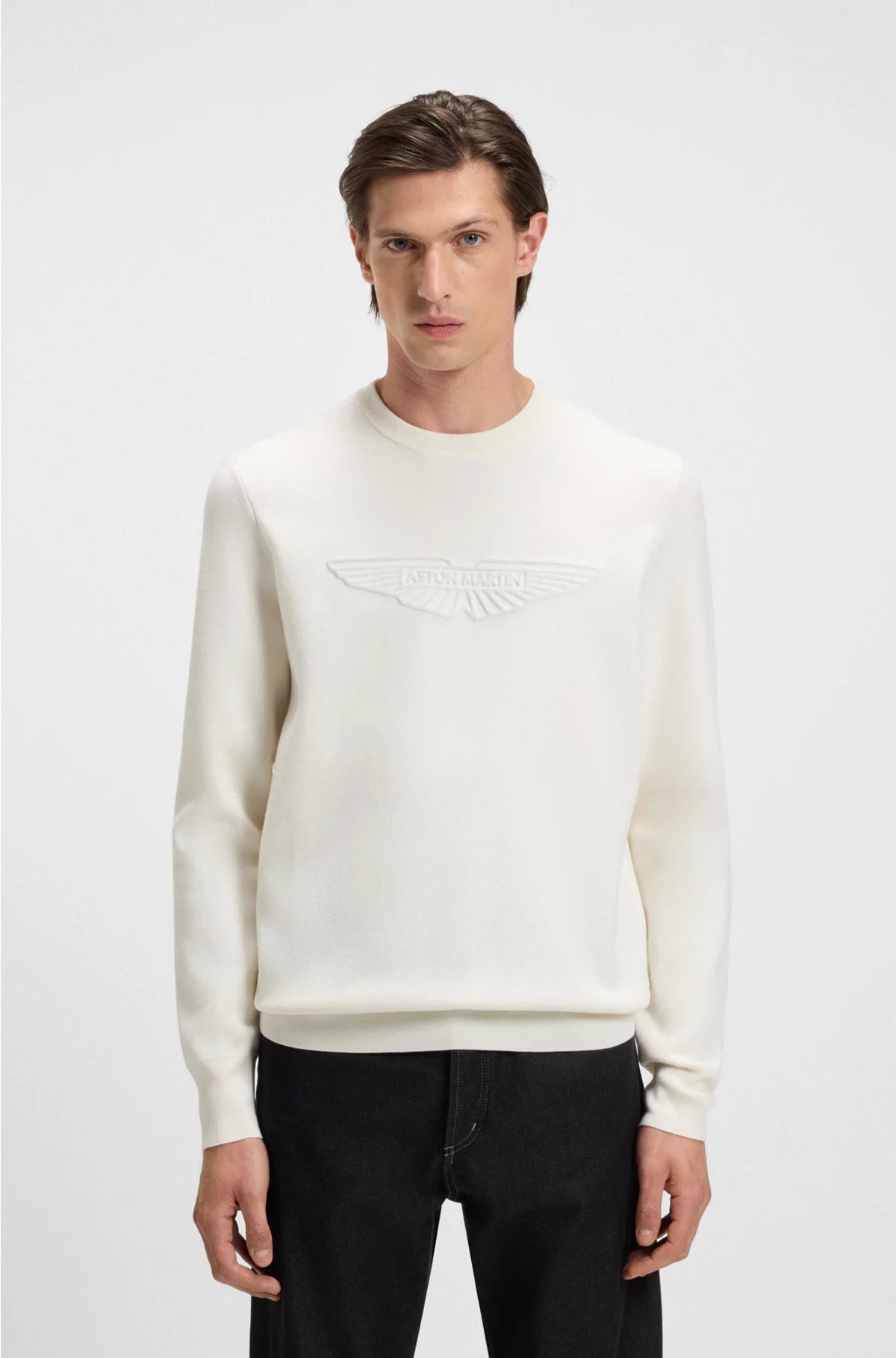 WOOL SWEATER WITH EMBROIDERED LOGO