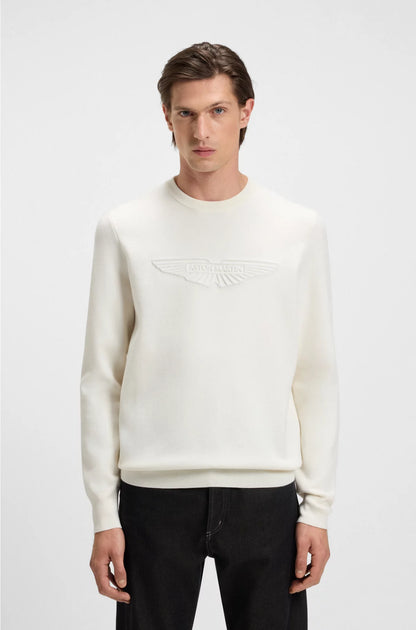 WOOL SWEATER WITH EMBROIDERED LOGO