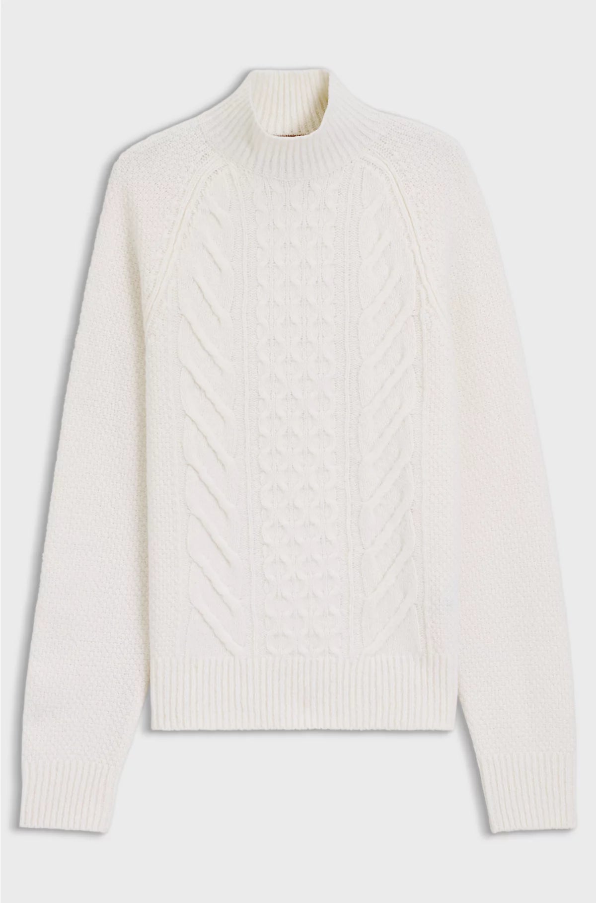 CABLE-KNIT SWEATER IN VIRGIN WOOL AND SILK