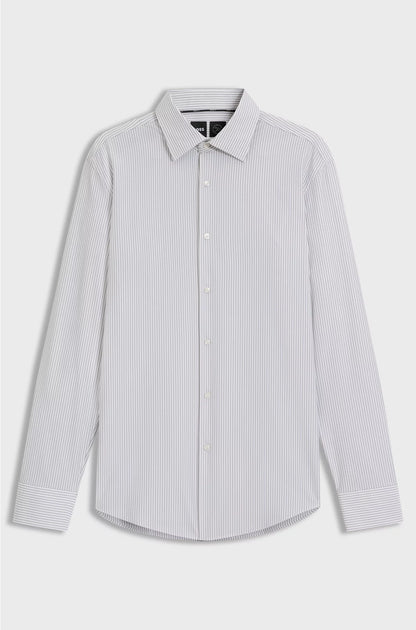 SLIM-FIT SHIRT IN STRIPED PERFORMANCE-STRETCH FABRIC