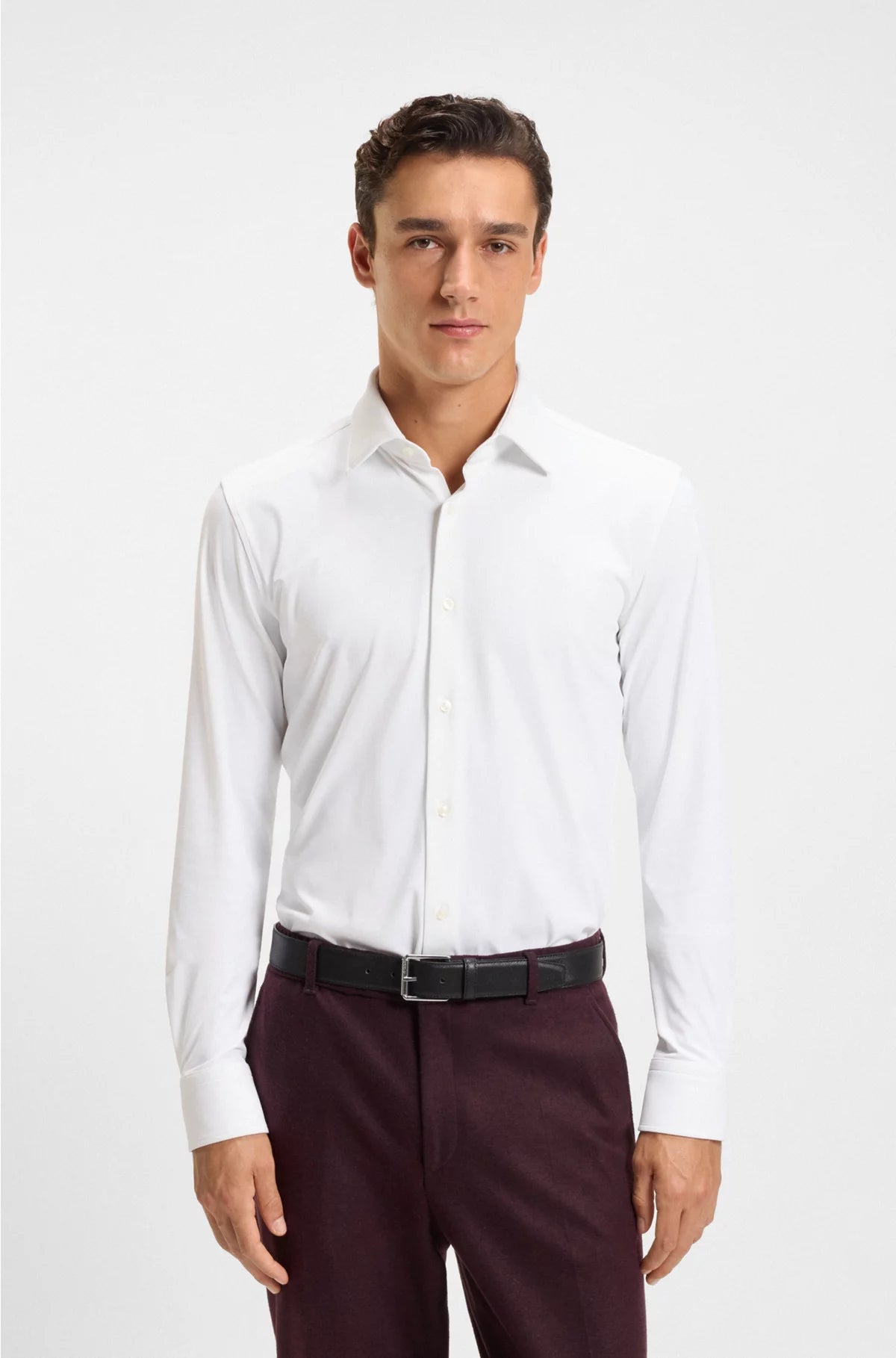 SLIM-FIT SHIRT IN BRUSHED STRETCH FLANNEL
