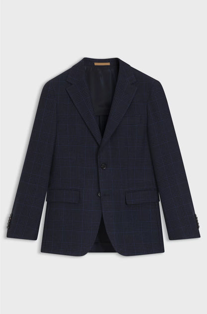 REGULAR-FIT BLAZER IN CHECKED WOOL AND CASHMERE