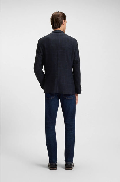 REGULAR-FIT BLAZER IN CHECKED WOOL AND CASHMERE