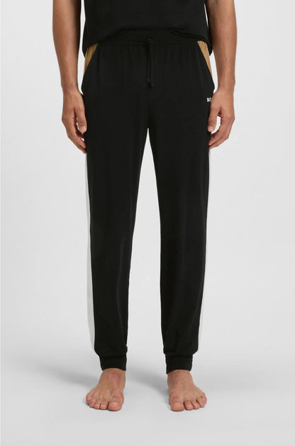 COTTON-BLEND PYJAMA BOTTOMS WITH CONTRAST PANELS