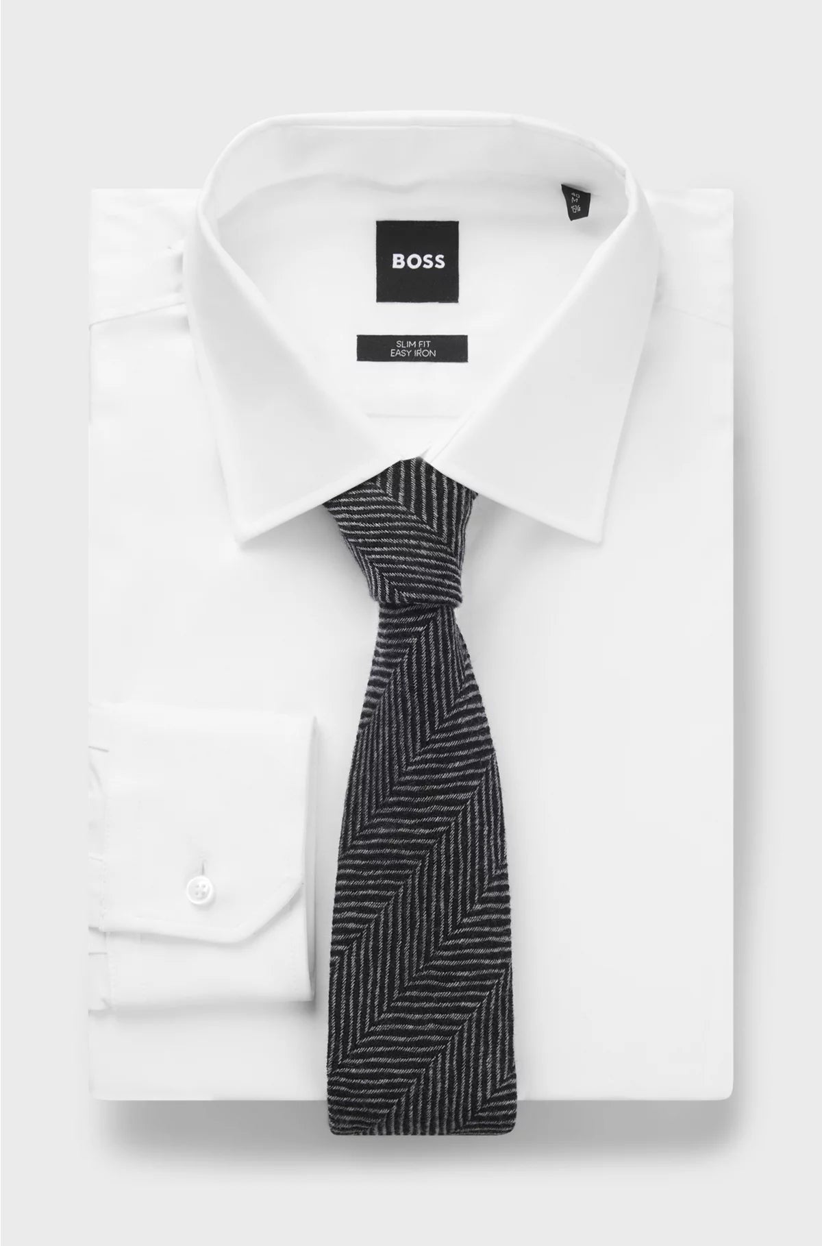 JACQUARD-STRUCTURE TIE IN WOOL