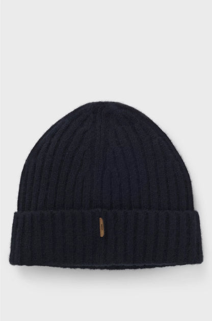 RIBBED BEANIE HAT IN CASHMERE