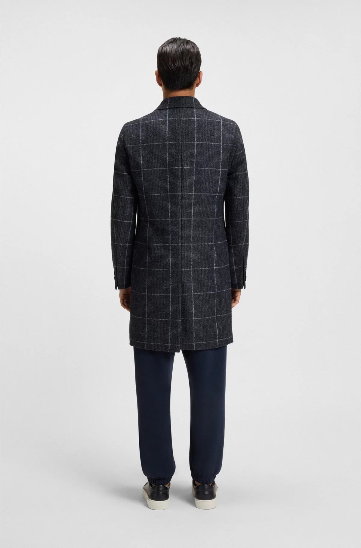 SLIM-FIT COAT WITH PLAIN CHECK