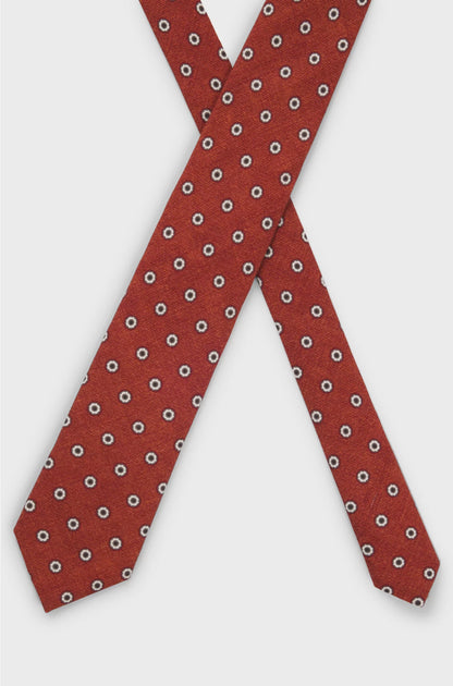 PRINTED TIE IN COTTON AND WOOL