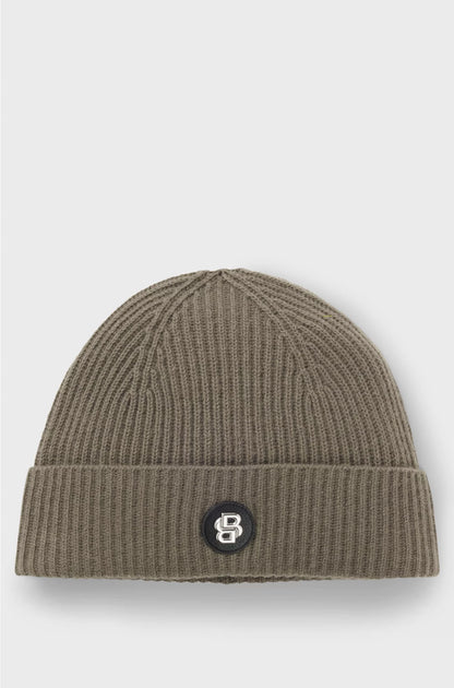 WOOL-CASHMERE BEANIE HAT WITH DOUBLE B MONOGRAM