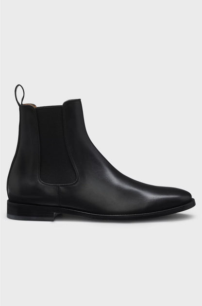 LEATHER CHELSEA BOOTS WITH ELASTICATED PANELS