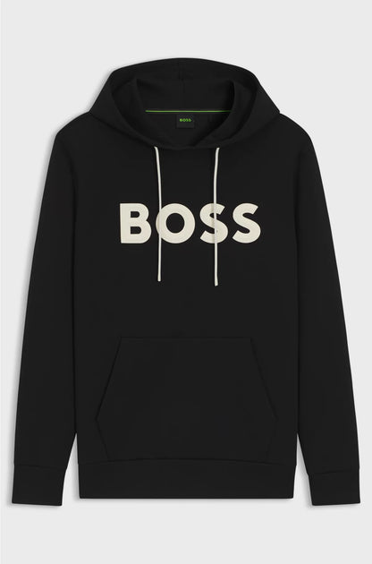 COTTON-BLEND HOODIE WITH MOULDED LOGO