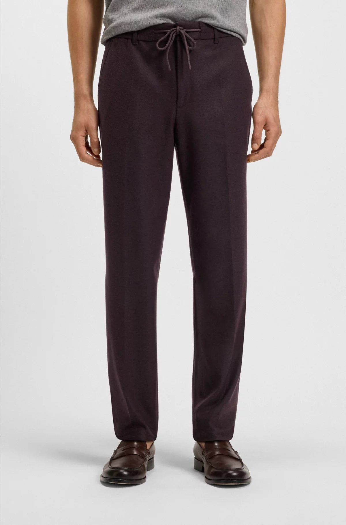 TAPERED-FIT TROUSERS IN BRUSHED STRETCH FLANNEL