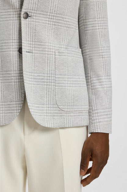SLIM-FIT BLAZER IN CHECKED STRETCH FABRIC