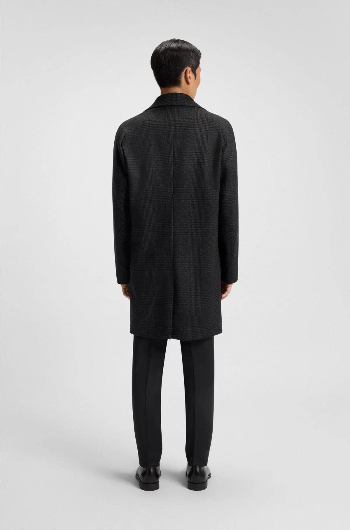 RELAXED-FIT COAT IN CHECKED WOOL AND CASHMERE
