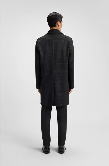 RELAXED-FIT COAT IN CHECKED WOOL AND CASHMERE