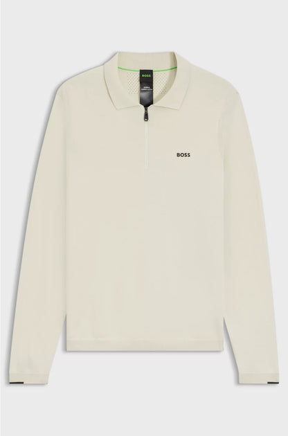 REGULAR-FIT COTTON SWEATER WITH POLO COLLAR