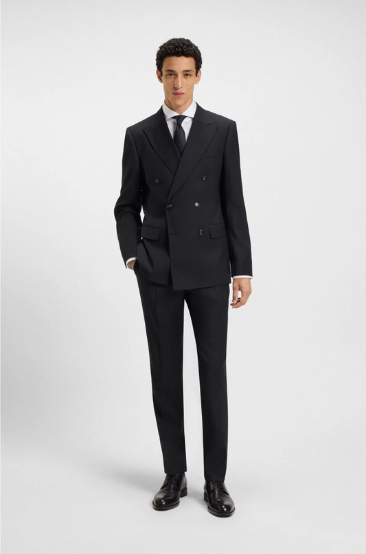 TWO-PIECE SLIM-FIT SUIT IN PINSTRIPE VIRGIN WOOL