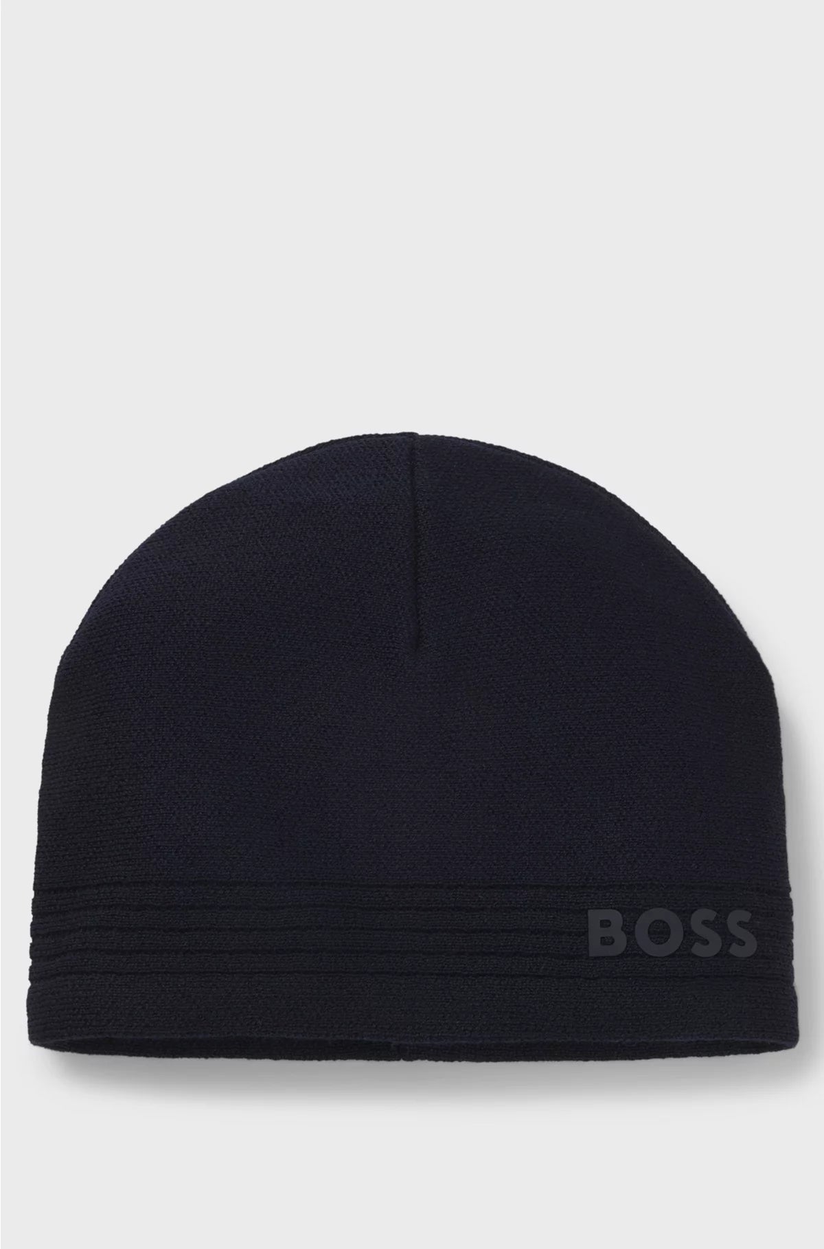 WOOL-BLEND BEANIE HAT WITH RUBBER-PRINT LOGO