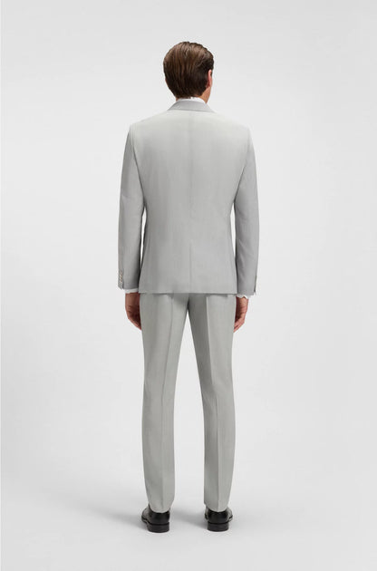TWO-PIECE SLIM-FIT SUIT IN PATTERNED VIRGIN WOOL