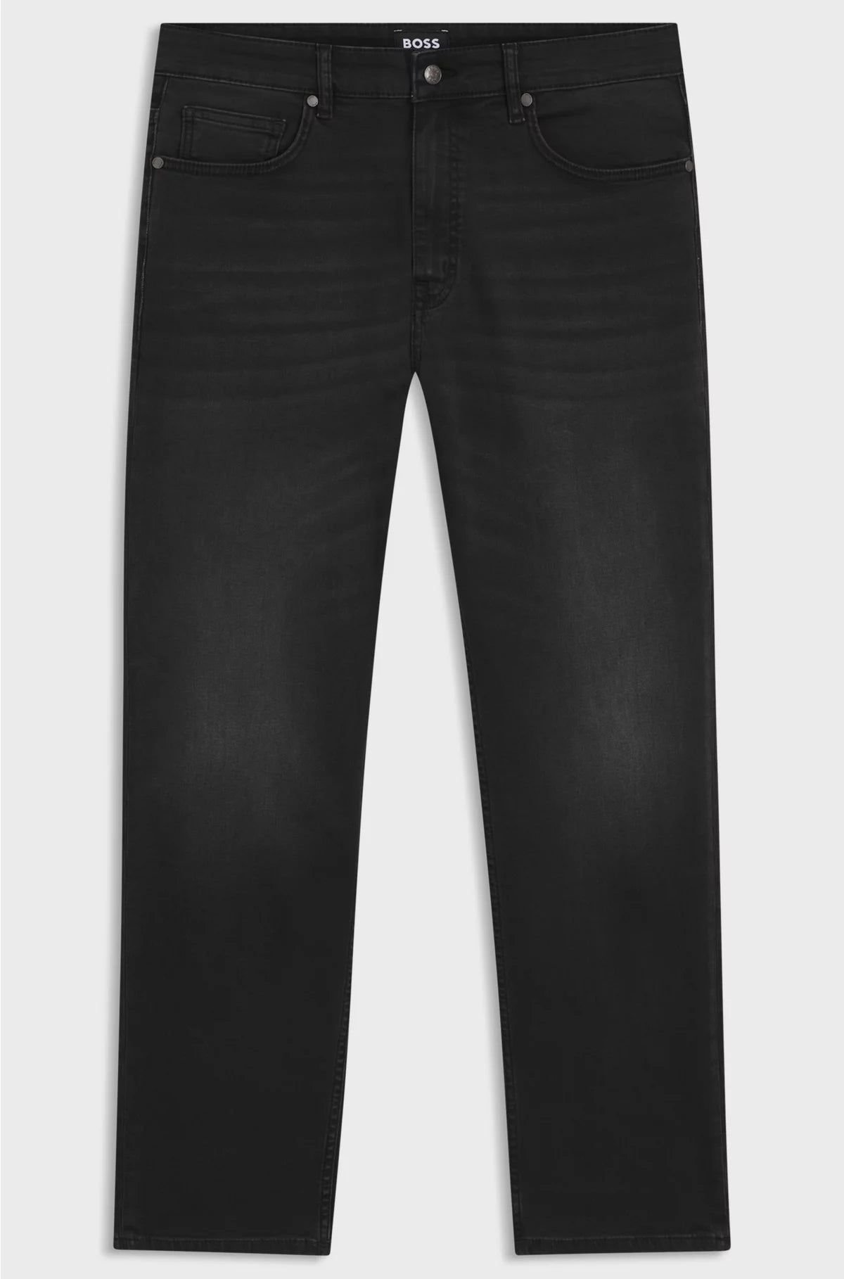 RELAXED-FIT JEANS IN BLACK STRETCH DENIM
