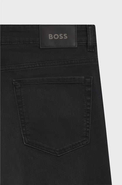 RELAXED-FIT JEANS IN BLACK STRETCH DENIM