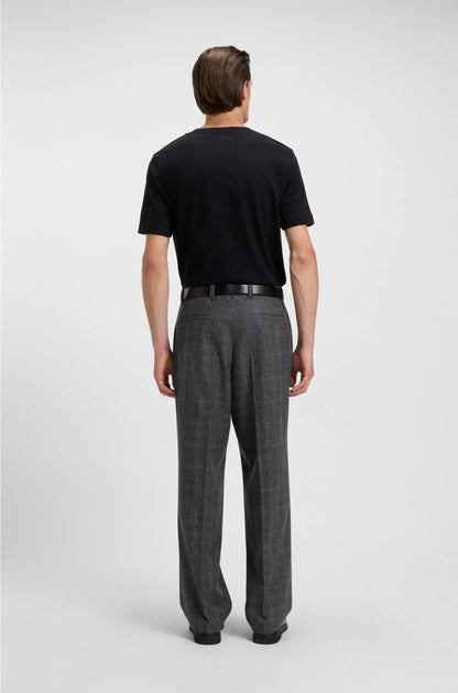 RELAXED-FIT TROUSERS IN CHECKED STRETCH WOOL