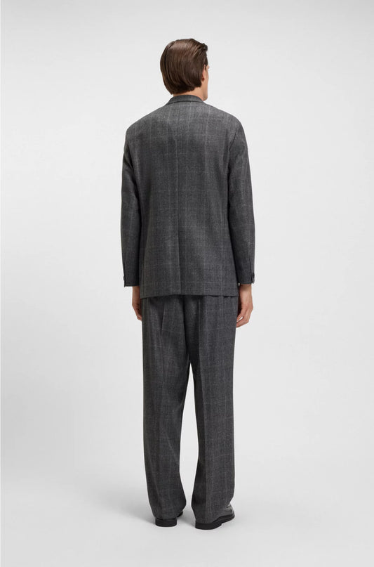 RELAXED-FIT SUIT JACKET IN CHECKED STRETCH WOOL