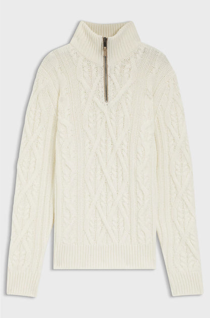 ZIP-NECK SWEATER IN VIRGIN WOOL AND CASHMERE