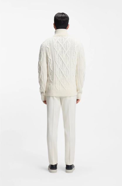 ZIP-NECK SWEATER IN VIRGIN WOOL AND CASHMERE