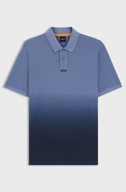 COTTON-PIQUE POLO SHIRT WITH DEGRADE EFFECT