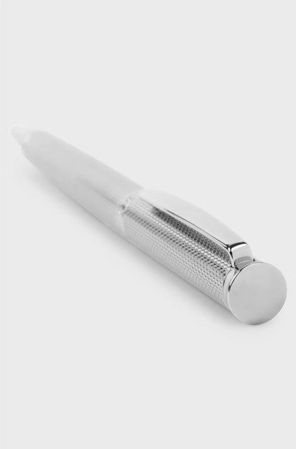CHROME-PLATED BALLPOINT PEN WITH DIAMOND-CUT ENGRAVING