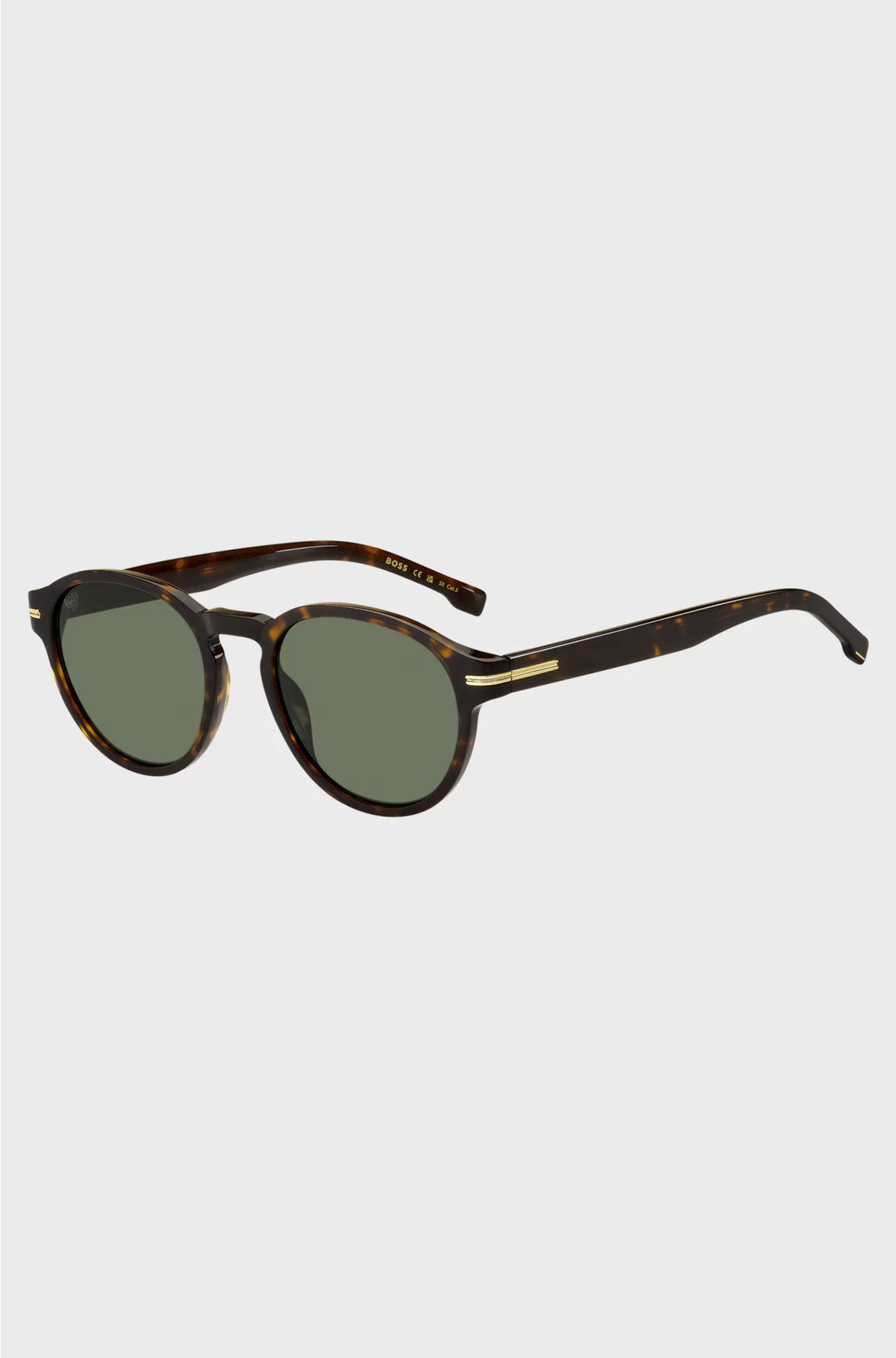 HORN-ACETATE SUNGLASSES WITH SIGNATURE GOLD-TONE DETAIL