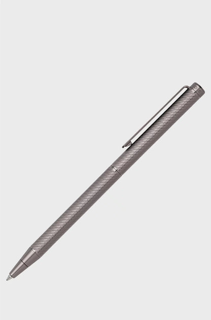 GUNMETAL BALLPOINT PEN WITH ENGRAVED PATTERN