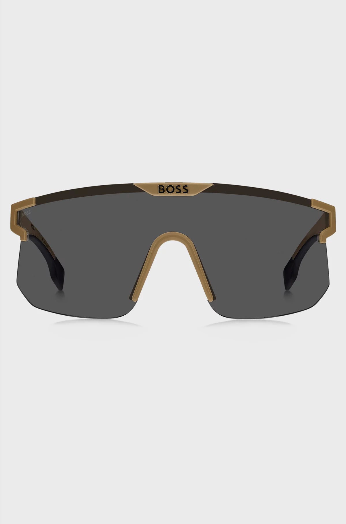 CAMEL MASK-STYLE SUNGLASSES WITH BRANDED TEMPLES AND BRIDGE