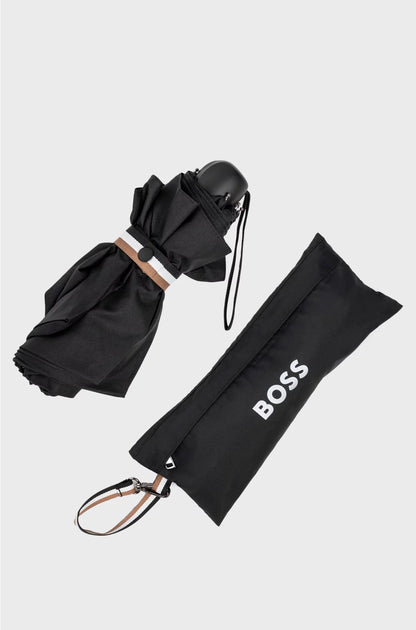 MINI UMBRELLA WITH SIGNATURE-STRIPE CLOSING STRAP
