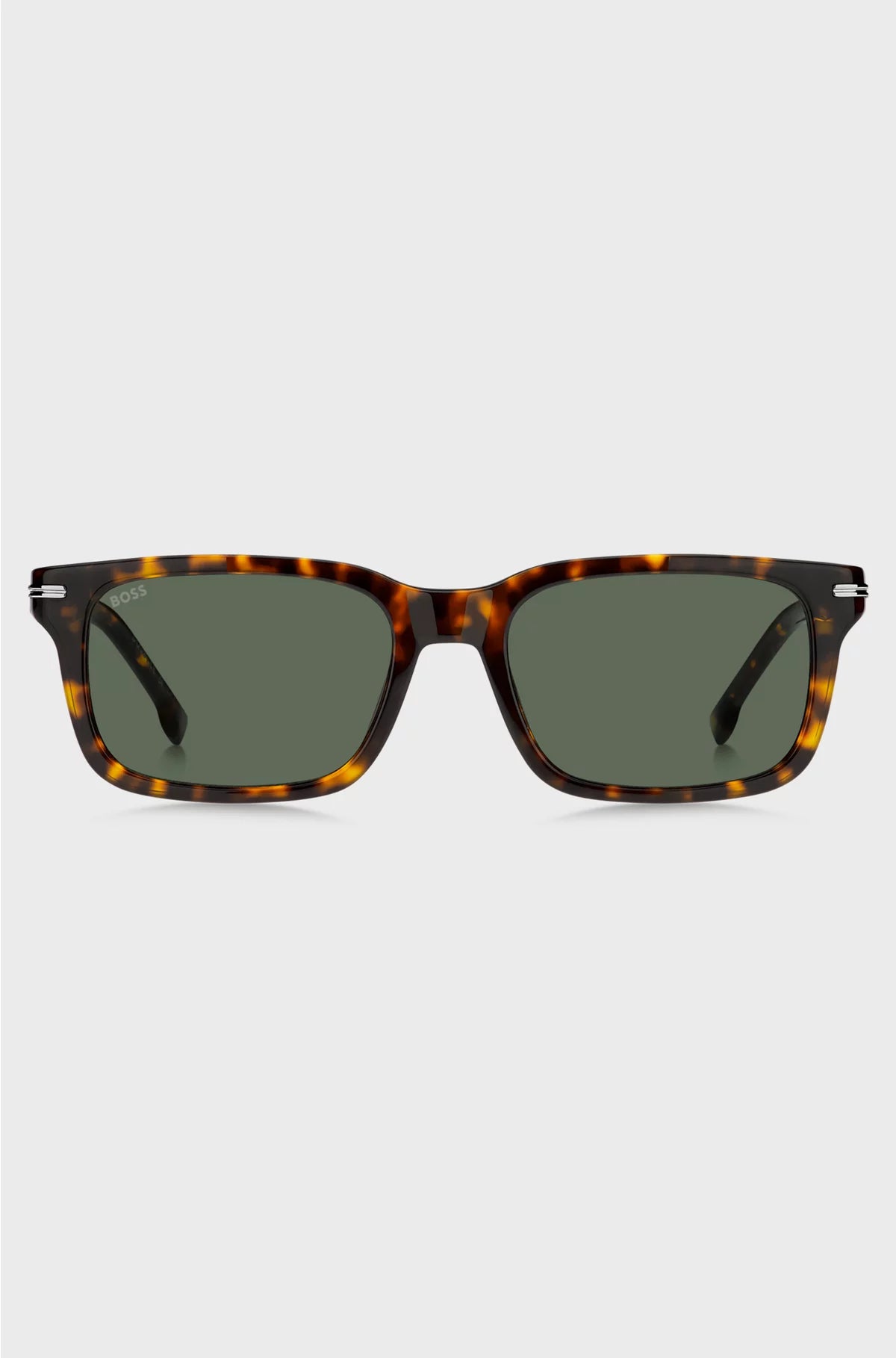 HAVANA-ACETATE SUNGLASSES WITH SILVER-TONE HARDWARE