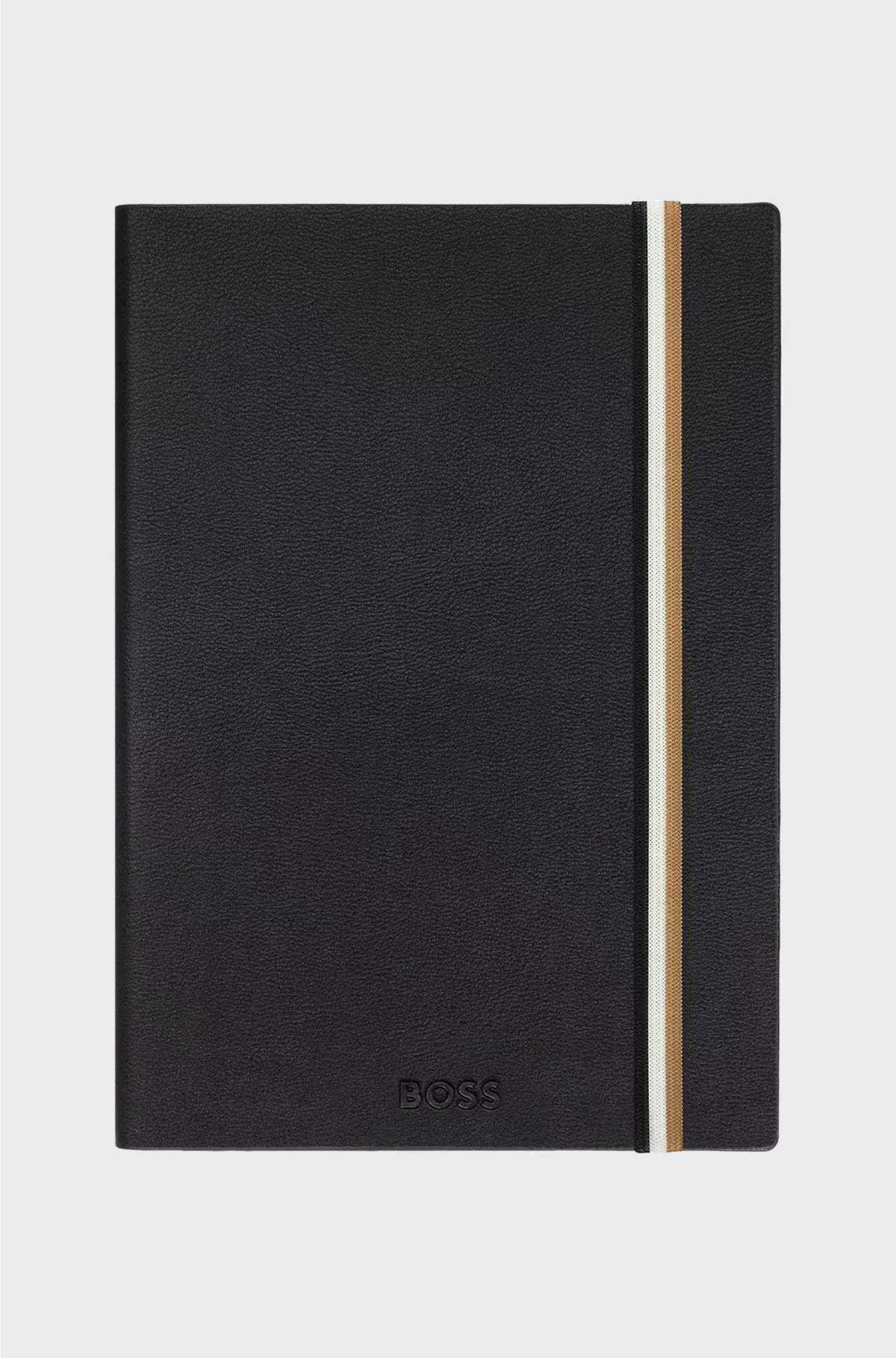 BLACK A5 NOTEBOOK AND BRASS FOUNTAIN PEN SET