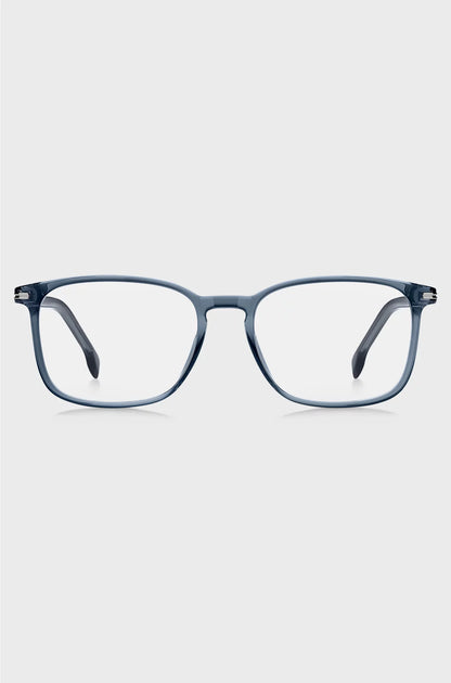 BLUE-ACETATE OPTICAL FRAMES WITH SILVER-TONE HINGES