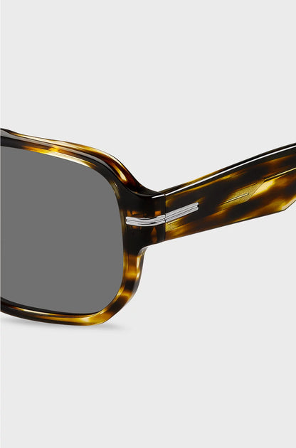 PATTERNED-ACETATE SUNGLASSES WITH SILVER-TONE DETAILS