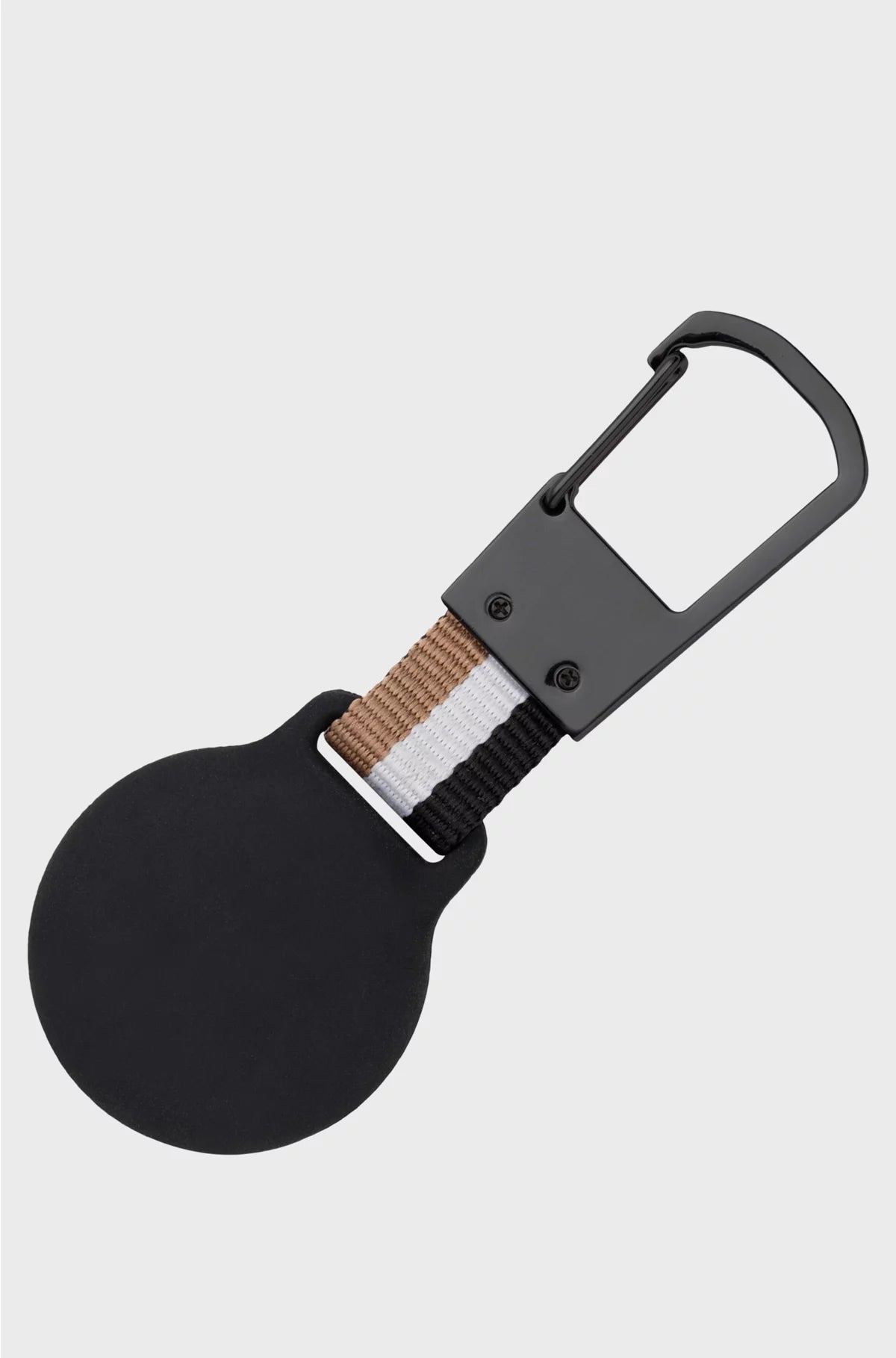 SIGNATURE-STRIPE KEY RING WITH AIRTAG HOLDER