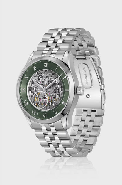 PRINCIPLE STAINLESS-STEEL AUTOMATIC WATCH WITH SKELETON DIAL