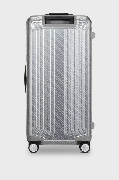SILVER ALUMINIUM TRUNK SUITCASE 80CM